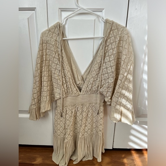 Free People Shyanne Romper Beige XS - Picture 7 of 9